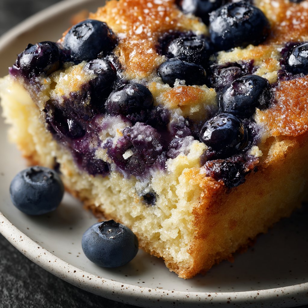 Blechkuchen mit Heidelbeeren und Quark
