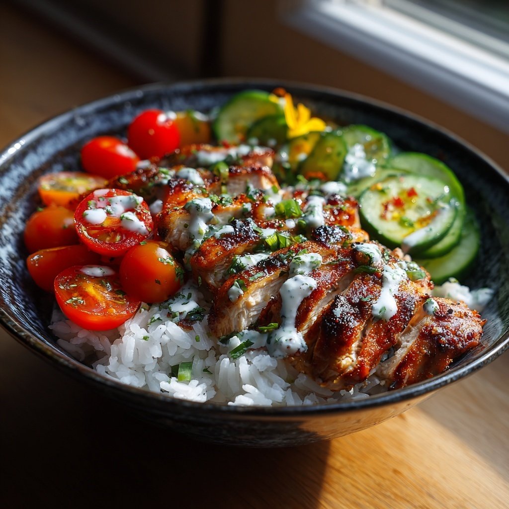 Kalorienarme Hähnchen Bowl Mit Reis