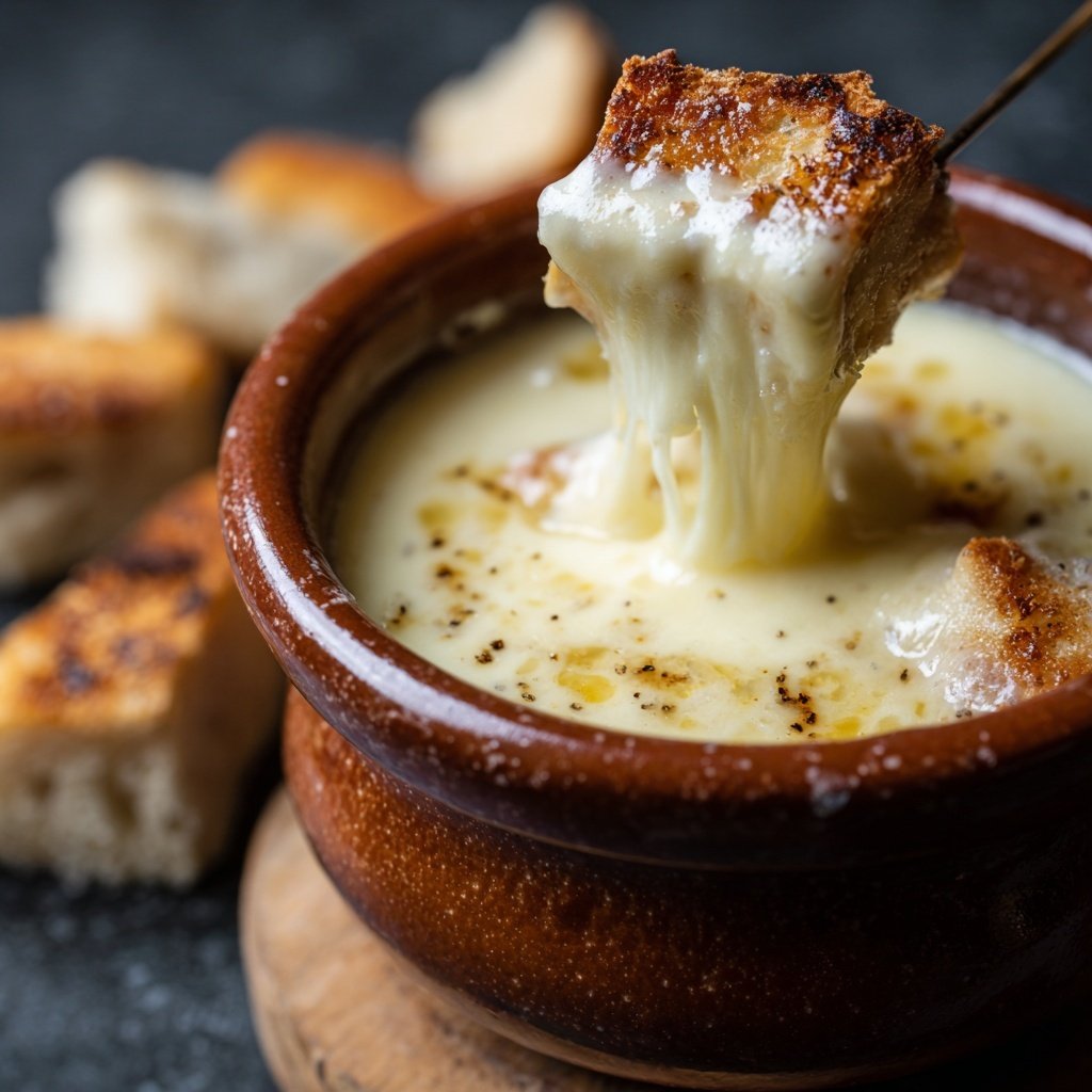 Käsefondue mit Weißwein