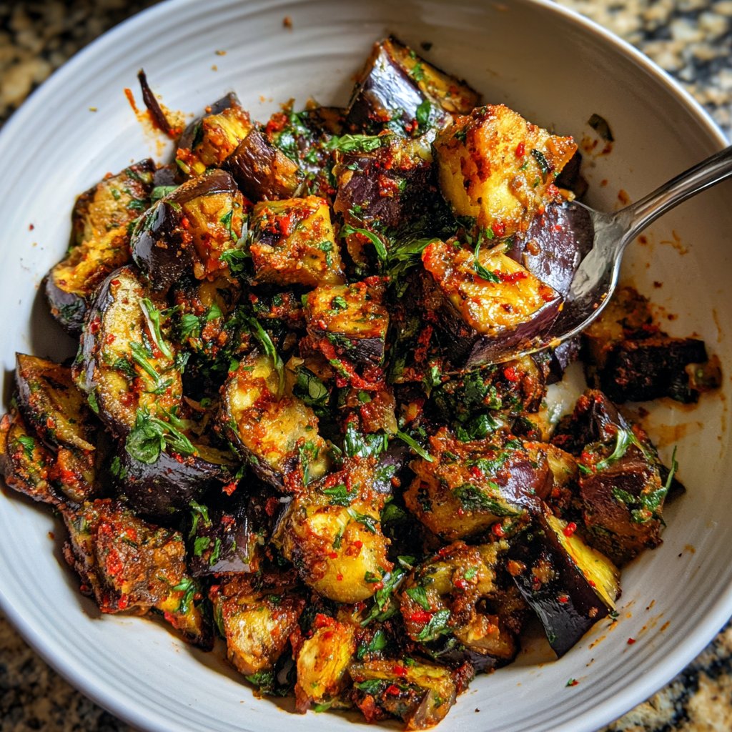 Auberginenpfanne orientalisch gewürzt