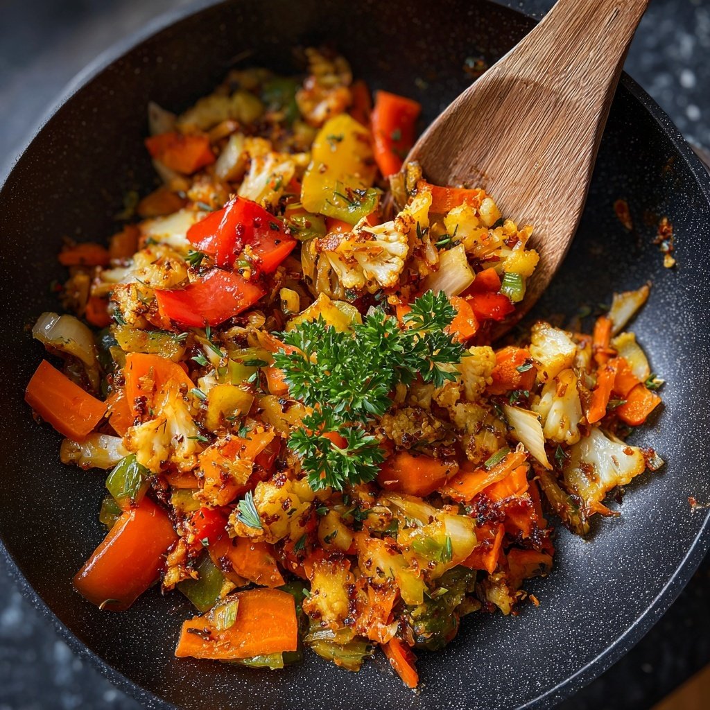 Gemüsepfanne mit Ingwer