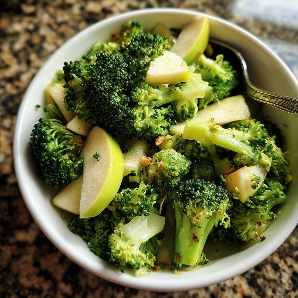 Roher Brokkoli-Salat mit Apfel – Vegan und Low Carb