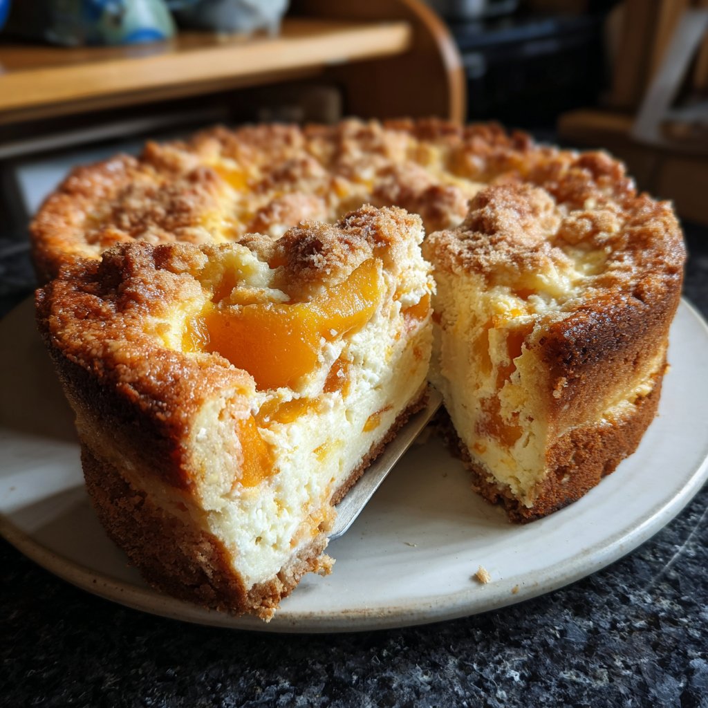 Blechkuchen mit Quark und Aprikosen