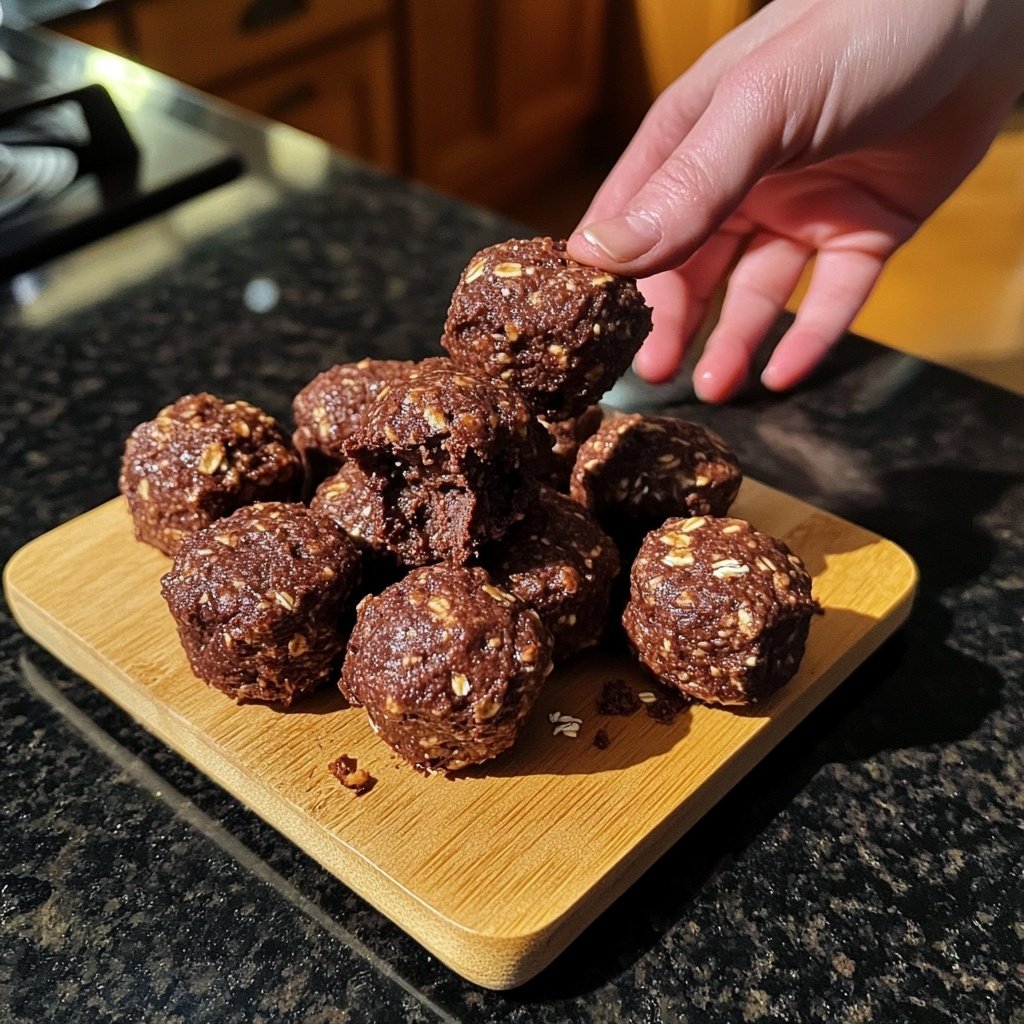Einfache No-Bake Protein-Bites mit Brownie-Geschmack